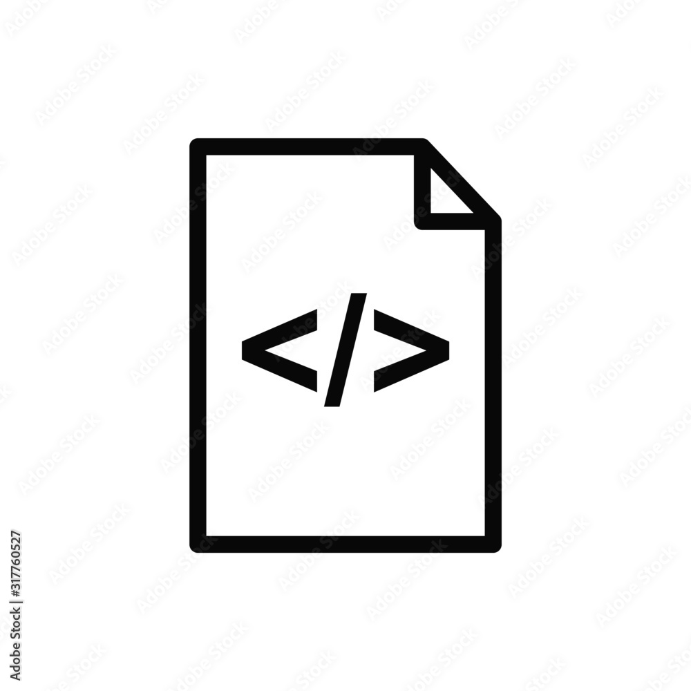 Poster braces character vector icon. programming code symbol