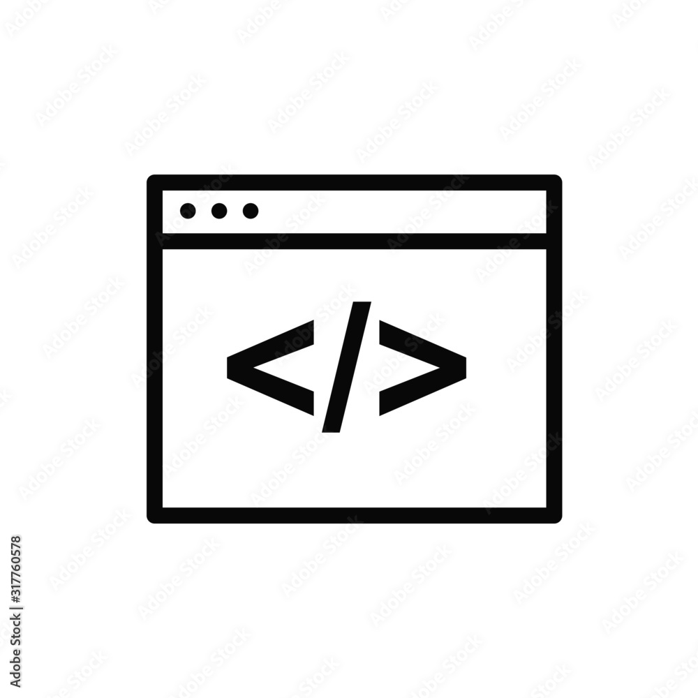 Aufkleber braces character vector icon. programming code symbol