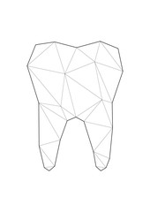 Low poly illustrations of tooth vector illustration. Good for room decorating or other requirements.