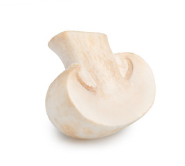 half champignon isolated on white