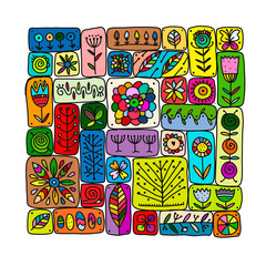 Obraz na płótnie Canvas Ethnic floral pattern for your design