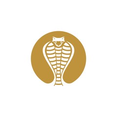 Vector illustration of golden snake, app icon, business logo