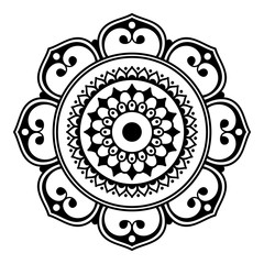 Black and white mandala for coloring page
