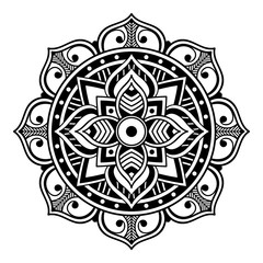 Black and white mandala for coloring page