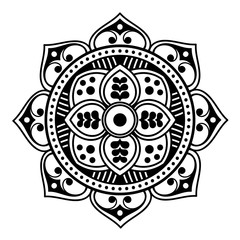 Black and white mandala for coloring page