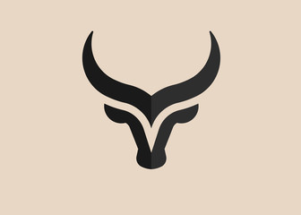 creative abstract simple Bull head vector logo concept