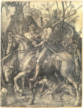 Knight, Death and the Devil (German: Ritter, Tod und Teufel) is a large 1513 engraving by the German artist Albrecht Dürer