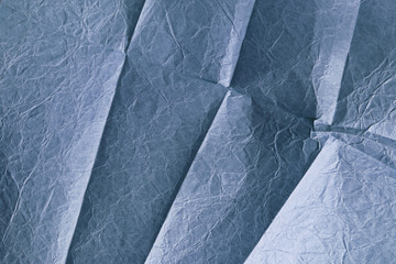 Crumpled paper. Background made of paper. Texture. Blue