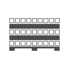 Profile metal pipe stacked in piles on a pallet  in flat style.Vector illustration.