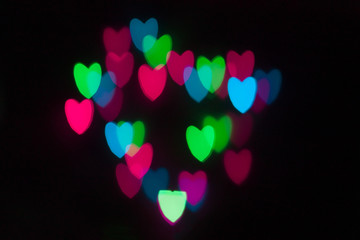 Beautiful heart shaped bokeh on Valentine's Day