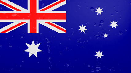 A Few Raindrops On Australia Flag, Background Texture