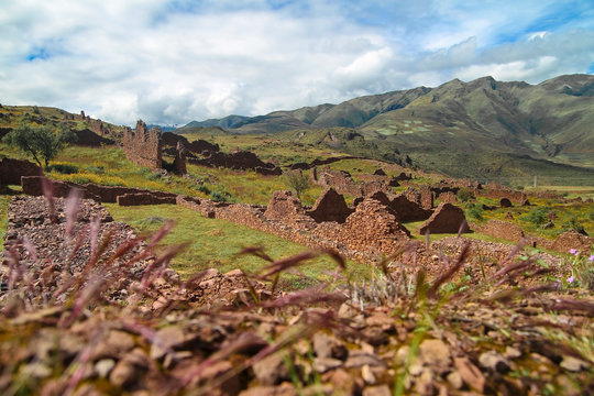 South America, Peru, View of Piquillacta, an ancient village near Cusco