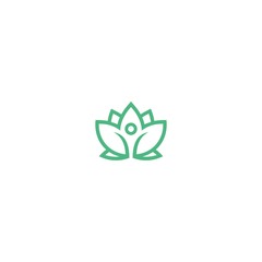 Yoga logo Lotus flower with silhouette