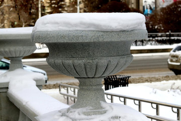 benches in snow