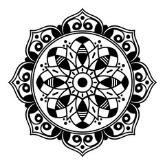 Black and white mandala for coloring page