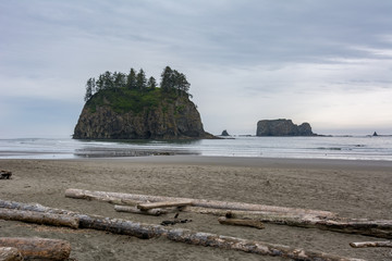 La Push - the most beautiful place in Clallam County County, Washington, USA. Impressive beach,...