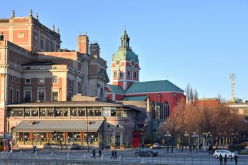 Stockholm, Sweden- January 2020. Tourist attractions of Stockholm.  View of the old city.  Central streets of Stockholm.  The capital of Sweden. landmarks of Stockholm city. Scandinavia. North Europe