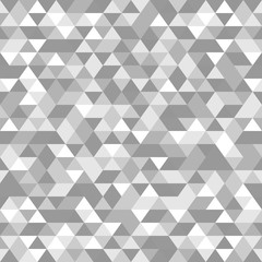 Abstract polygon white grey graphic triangle seamless pattern. Vector graphic background.
