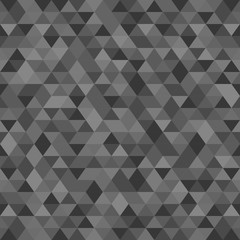 Abstract polygon grey graphic triangle seamless pattern. Vector graphic background.