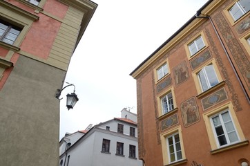 Fototapeta na wymiar Buildings in the old town of Warsaw, Poland
