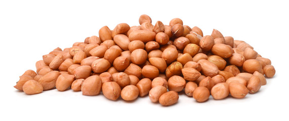 Peanuts on white ground