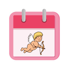 calendar and cupid with arch