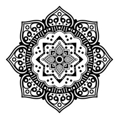 Mandala decorative round ornament. Can be used for greeting card, phone case print, etc. Hand drawn background, vector isolated on white. EPS 10 
