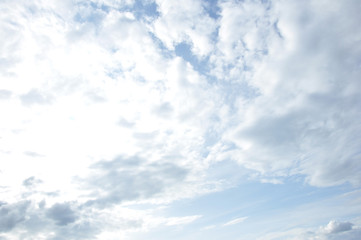 Obraz premium blue sky with clouds close up. Summer