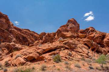 Unearthly landscape in  Valley of Fire State Park, Nevada USA