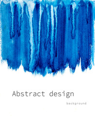 Sea blue watercolor flow for design page.