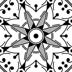 Ethnic Mandala Ornament. Arabic, Pakistan, Moroccan, Turkish, Indian, Spain motifs