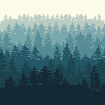 Forest trees silhouettes background © Mara Fribus