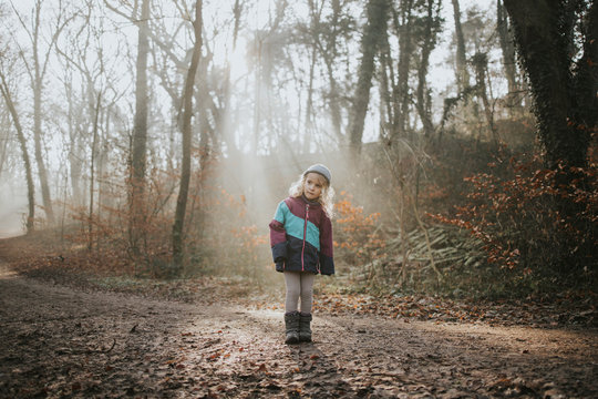 Girl during forest walk