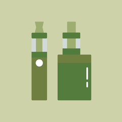 Vape pen. Vaping box. E-cigarette for vaping. Isolated vector illustration on background.