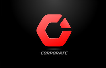 red black corporate polygon business logo icon design for company