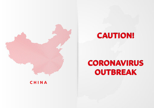 Vector illustration Caution! Coronavirus Outbreak campaign. Suitable for banner, poster, background and others. Copy space