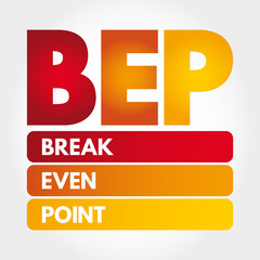 BEP - Break Even Point acronym, business concept background