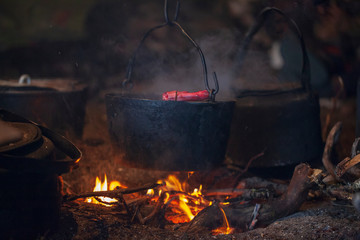 iron stove on wood, life of the Eskimo of Alaska