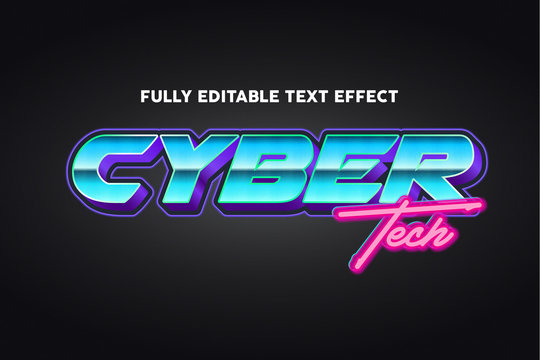 cyber tech text typography style effect 