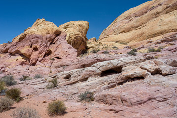 Obraz premium The White Domes Trail in Valley of Fire State Park, Nevada United States