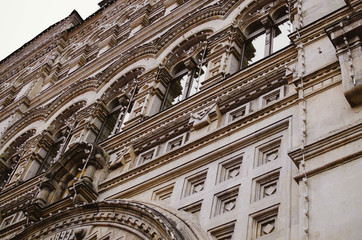 Modern office building. gray building. bottom view