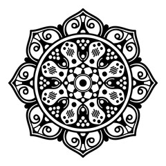 Mandala decorative round ornament. Can be used for greeting card, phone case print, etc. Hand drawn background