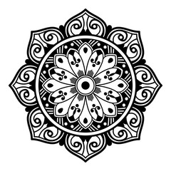 Mandala decorative round ornament. Can be used for greeting card, phone case print, etc. Hand drawn background