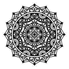 Mandala decorative round ornament. Can be used for greeting card, phone case print, etc. Hand drawn background