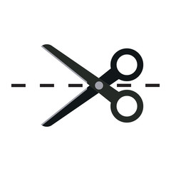 scissors icon,incision path, tailor business, fully editable vector image