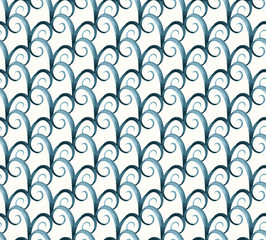 Abstract gouache swirl geometric pattern, seamless vector pattern