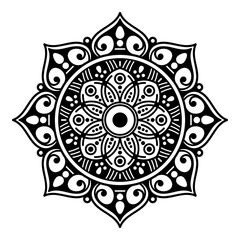 Mandala decorative round ornament. Can be used for greeting card, phone case print, etc. Hand drawn background