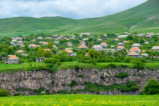 Village of Yaghdan at the edge of the Dzoraget River gorge, Lori Province, Armenia