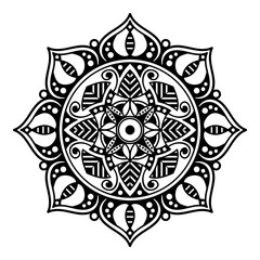 Mandala decorative round ornament. Can be used for greeting card, phone case print, etc. Hand drawn background