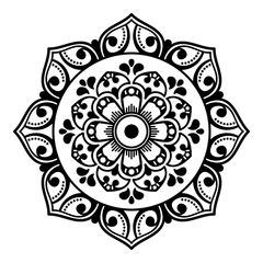 Mandala decorative round ornament. Can be used for greeting card, phone case print, etc. Hand drawn background